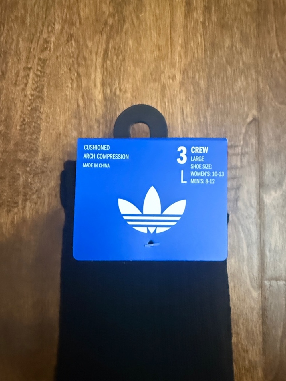 adidas Black Crew Socks with Red, White & Green Stripes - Picture 3 of 14